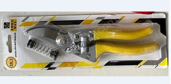 Çelik Ağızlı Bağ Makası Sarı, Budama Makası 20 Cm ürün görseli 1