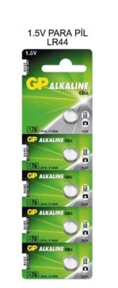 GP 5'li LR44 Alkalin Düğme Pil  (GPA76-C5) ürün görseli 1