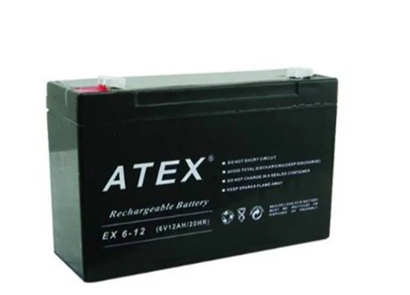 6V 12AH/20HR KURU BAKIMSIZ AKÜ ATEX 5X9.5X15 ürün görseli 1