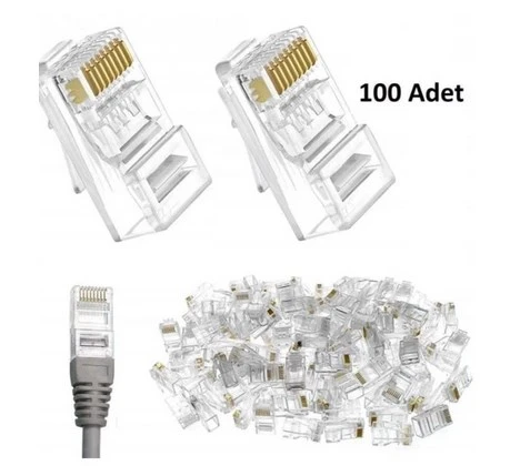 S-Link  Sl-Cob8p Rj45 Cat5 / Cat5e Konnektör 100 Adet Utp Jak Jack ürün görseli 1