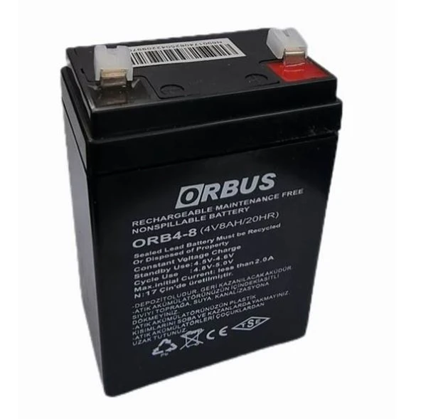 ORBUS 4-8 4V 8Ah/20HR Bakımsız Kuru Fener Işıldak Aküsü 9,8X6,9X4,7 ürün görseli 1