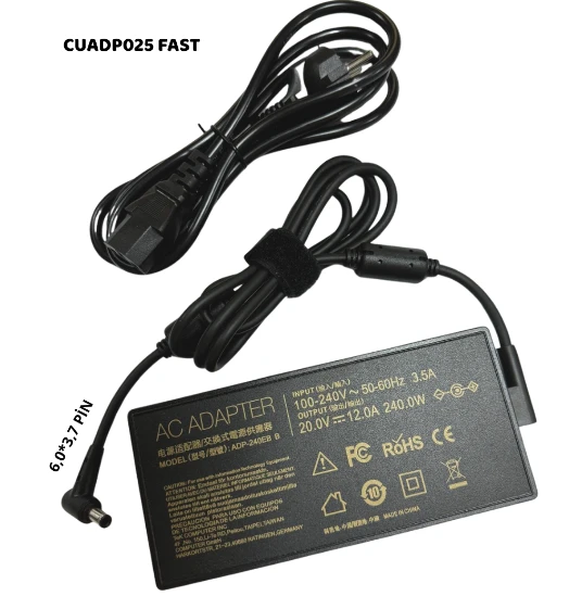 Asus Tuf Gaming F16 (2024) Fx607 Fx607j Fx607v Fx607jv Fx607ju Fx607vu Uyumlu Notebook Adaptör. 20v 12a Adaptör 240w 6,0 3,7 ürün görseli 1