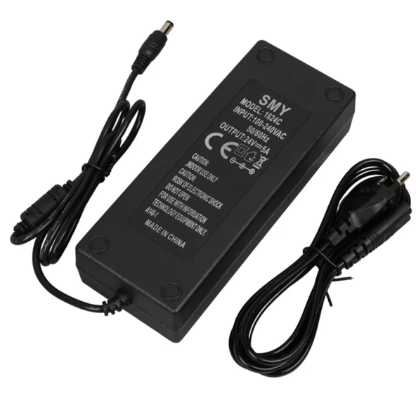 Smy 1624C 24 Volt - 5 Amper 5.5 2.5 Uçlu Plastik Kasa Masaüstü Adaptör ürün görseli 1