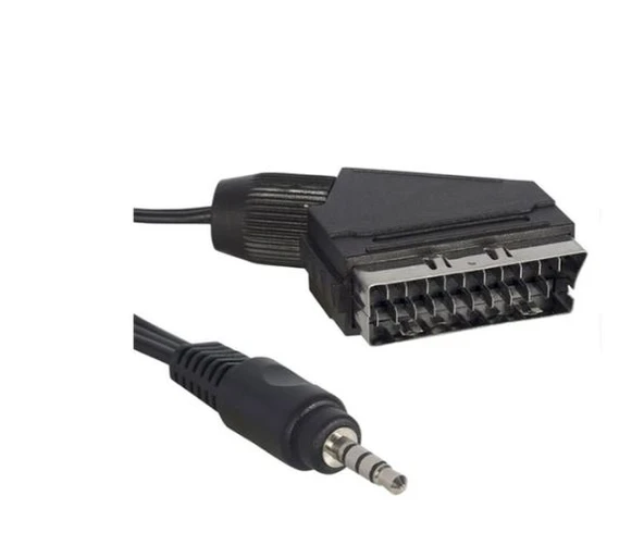Uydu Alıcısı Av Kablo (0,5.1,2 Mm) Stereo Erkek-Scart Kablo 45 Cm  Kısa Jack (Tivibu İçin) ürün görseli 1