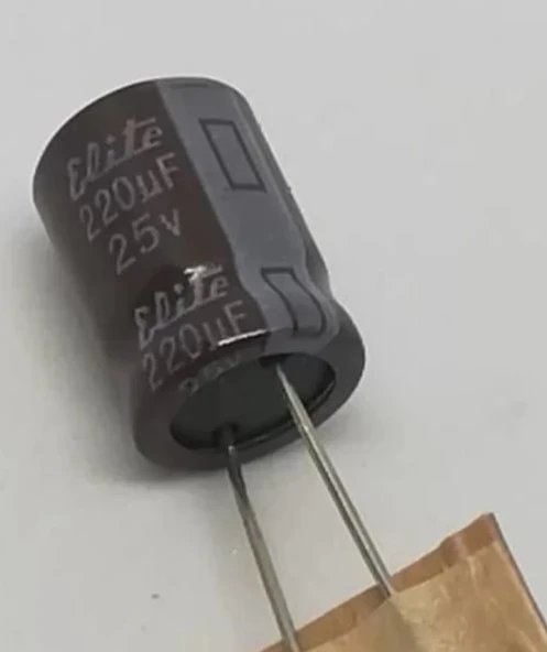 220uf 25v, 220mf 25v Kondansatör 12x5 ürün görseli 1