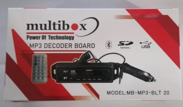 Multibox MP3 Decoder Board MB-MP3-BLT20 USB SD BT Bluetooth Destekli Oto Müzik Kontrol Paneli ürün görseli 1