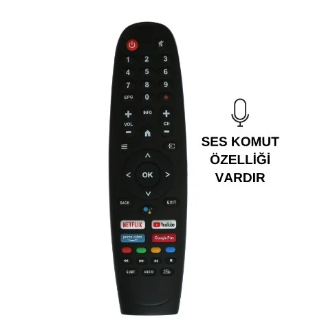 ONVO, SABA, NORTMENDE, PROFİLO SES KOMUTLU TV KUMANDASI ürün görseli 1