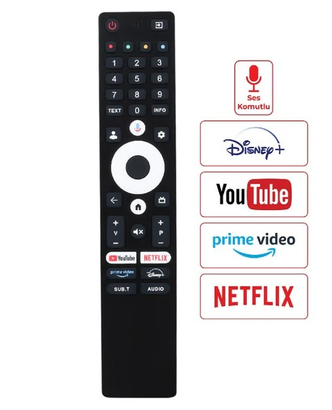 Dreamstar 32dse102, Onvo 50ovf9000uq, Dreamstar 55dse101, Strong, Profilo Google Tv Netflıx, Youtube, Prıme Vıdeo, Dısney, Tuşlu Ses Komutlu  Tv Kumandası ürün görseli 1
