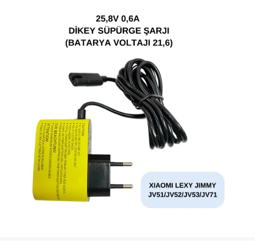 25.8v 0,6A Xıaomı Dikey Süpürge Şarjı Aleti, Adaptör JV51 JV52 JV53 JV71 ürün görseli 1