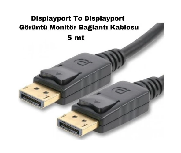5 Metre Dp To Dp Displayport, 5 Mt Erkek Display Kablo, Görüntü Monitör Kablosu ürün görseli 1