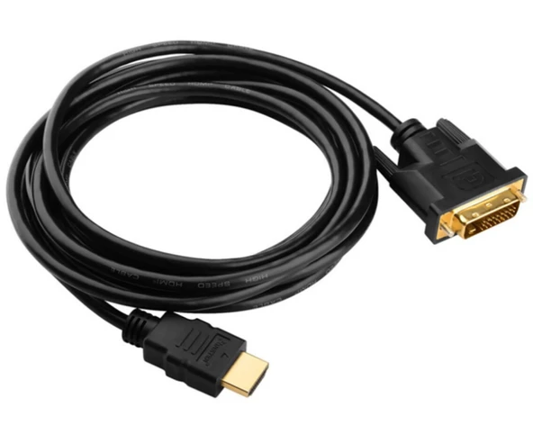 5 Metre DVI 24+1 Male,  HDMI Male Gold Üçlü Görüntü Kablosu ürün görseli 1