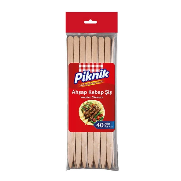 Piknik Ahşap Kebap Şiş 40'lı ürün görseli 1