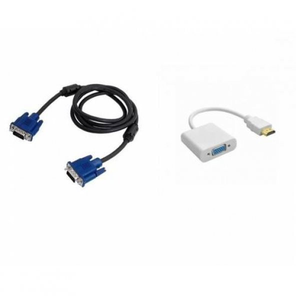 Hdmi to Vga Kablo Çevirici Dönüştürücü + 1,5 Metre Vga Kablosu ürün görseli 1