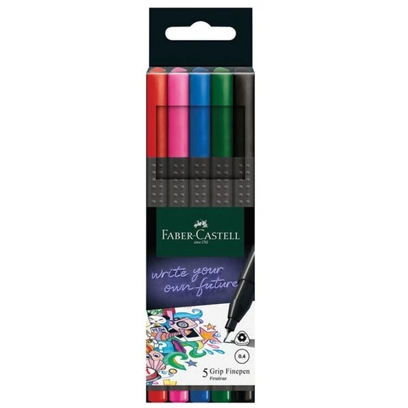 Faber Castell Grip Finepen Renkli Kalem 5 Renk - 2 paket ürün görseli 1