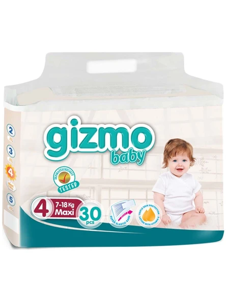Gizmo Bebek Bezi Paketi 7 - 18 kg 4 Numara 30'lu ürün görseli 1