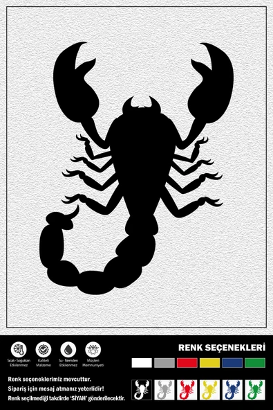SCORPION UP STICKER 12 x 15 cm ürün görseli 1
