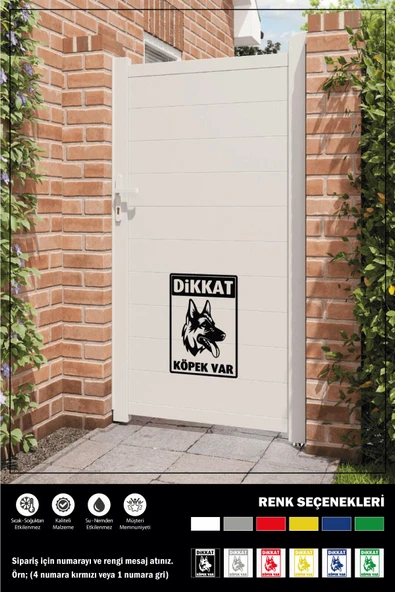 DİKKAT KÖPEK VAR STICKER 27 x 19 cm - Resim 2