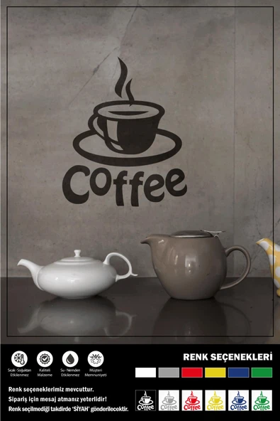 COFFEE STICKER 25 x 30 cm - Resim 2