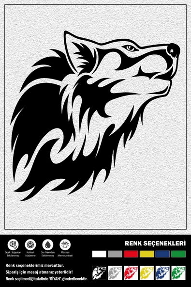 WOLF STICKER 20 x 20 cm ürün görseli 1