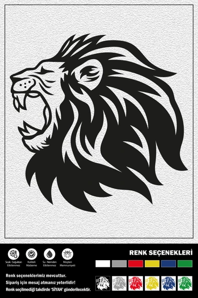 KÜKREYEN ASLAN STICKER 40 x 40 cm ürün görseli 1