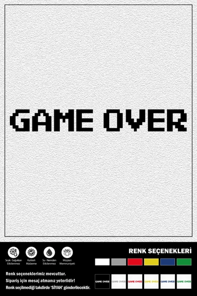 GAME OVER STICKER 20 x 3 cm ürün görseli 1