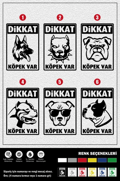 DİKKAT KÖPEK VAR STICKER 27 x 19 cm ürün görseli 1