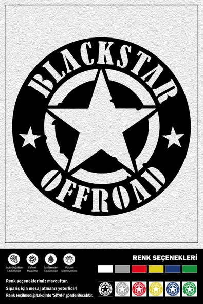 BLACKSTAR OFFROAD STICKER 10 x 10 cm ERU00007 ürün görseli 1