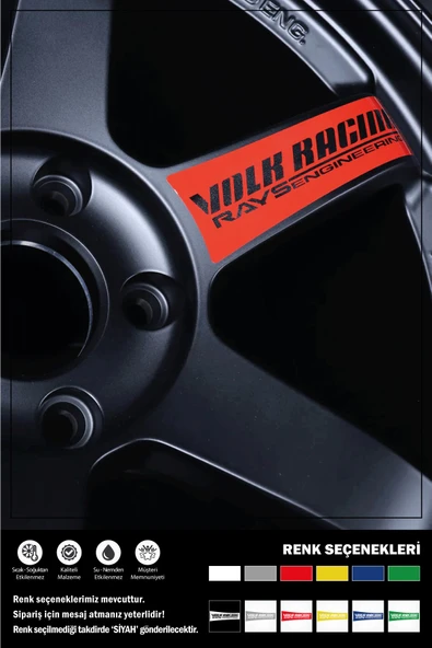 VOLK RACING RAYS ENGINEERING STICKER 23 x 8 cm - Resim 2