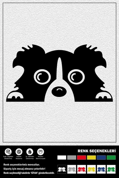 BAGAJDAN BAKAN KÖPEK STICKER 20 x 10 cm ERU00033 ürün görseli 1