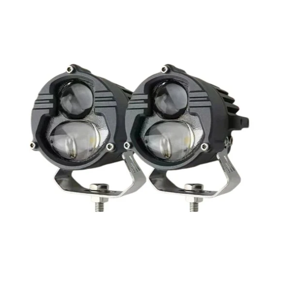 Off-Road Sis Lambası 6.8x6.8x7cm Sarı-Beyaz 25w+25w 12-60v (Set Olarak) ürün görseli 1