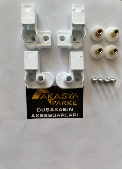 DUŞAKABİN TEKER SETİ, BELLA SERİSİ 1 SABİT 2 HAREKETLİ DUŞAKABİNLER UZUN RULMAN 4'LÜ (BEYAZ RENK) ürün görseli 1