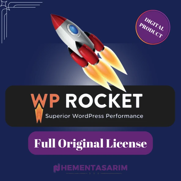 Wp Rocket PRO Wordpress Hızlandırma Eklentisi + Orijinal Lisansı ürün görseli 1