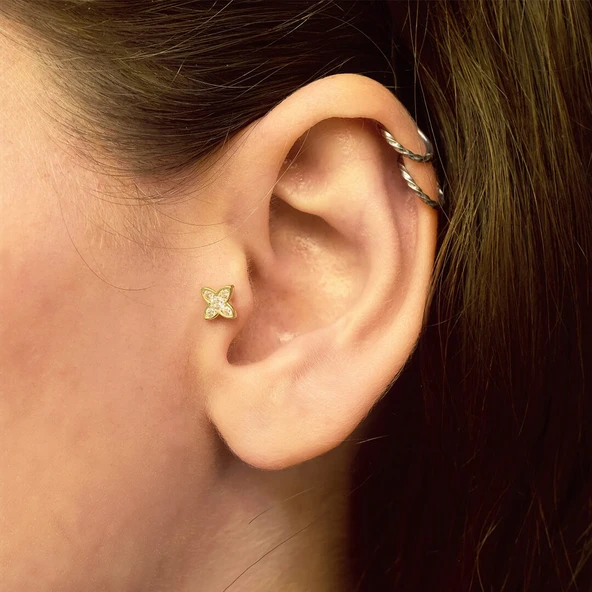 Çiçek Tragus Küpe ürün görseli 1