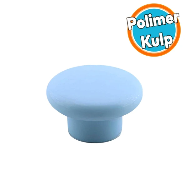 Mantar Kulp Düğme 1 ADET Çekmece Mutfak Mobilya Dolabı Dolap Kulpu Kulbu Plastik Kulp Mavi ürün görseli 1