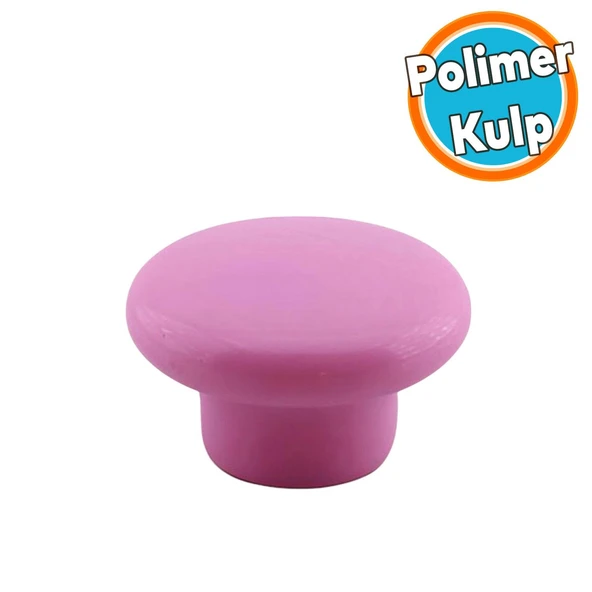Mantar Kulp Düğme 1 ADET Çekmece Mutfak Mobilya Dolabı Dolap Kulpu Kulbu Plastik Kulp Pembe ürün görseli 1