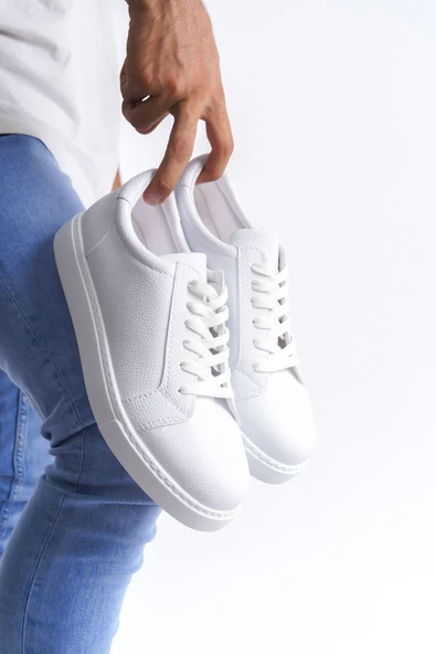 Arda SLW165 Elite Bağcıklı Cilt Erkek Günlük Sneaker Ayakkabı BT Beyaz ürün görseli 1