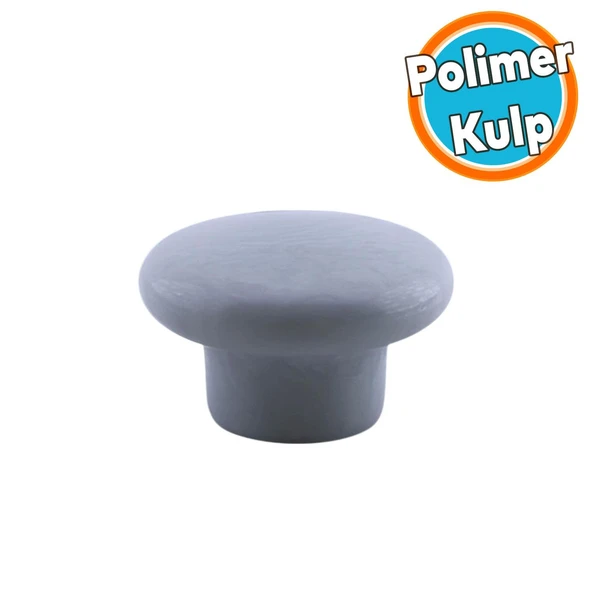 Mantar Kulp Düğme 1 ADET Çekmece Mutfak Mobilya Dolabı Dolap Kulpu Kulbu Plastik Kulp Gri ürün görseli 1