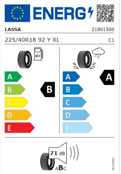 Lassa Revola 225/40R18 92Y XL Otomobil Yaz Lastiği (Üretim Yılı: 2025) ürün görseli 1