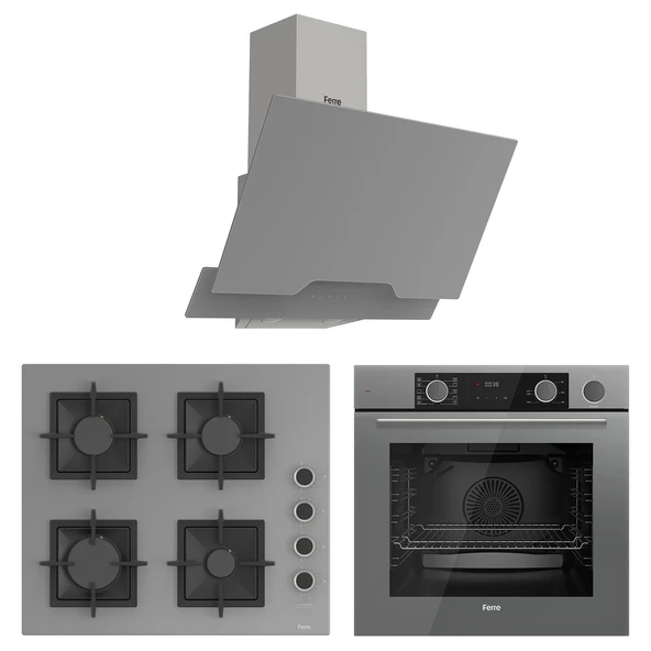 Ferre Fryart&Steamart Sc serisi Gri 3'lü Ankastre Set ( xe64cpr-sc208-d065 ) ürün görseli 1