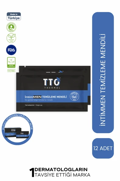 TTO THERMAL İntiMEN Temizleme Mendili 12 Adet ürün görseli 1