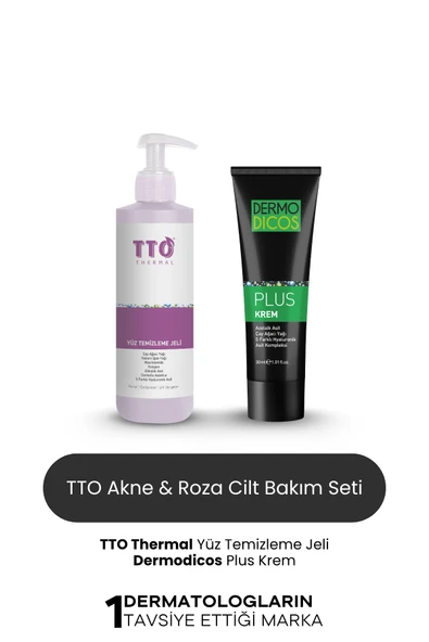 TTO Akne ve Rozasea Cilt Bakım Seti (Yüz Temizleme Jeli Dermodicos Plus) ürün görseli 1