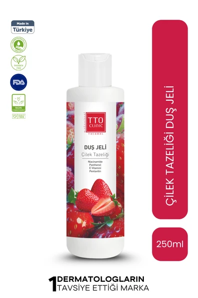 TTO Clinic Çilek Tazeliği Duş Jeli Panthenol İle Cildinizi Onarın ürün görseli 1