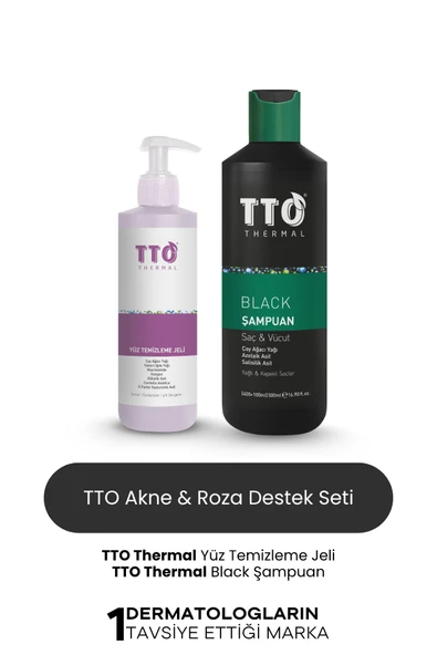 TTO Akne Rozasea Destek Seti ( yüz temizleme jeli black şampuan) ürün görseli 1