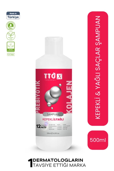 TTO X Kepekli ve Yağlı Saçlara Özel Şampuan Kolajen ve Prebiyotik 500ml ürün görseli 1