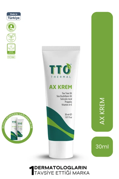 TTO Ax Akne Krem 30 ml (ÇAY AĞACI YAĞI / TEA TREE OIL) ürün görseli 1