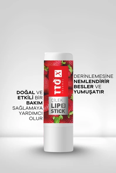 TTO X Çilek Aromalı Lipstick 20 SPF Korumalı - Resim 4