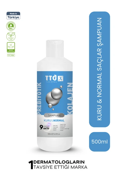 TTO X Kuru Ve Normal Saçlar İçin Şampuan Kolajen ve Prebiyotik 500ml ürün görseli 1