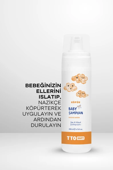 TTO SOFT BEBEK KÖPÜK ŞAMPUANI 200 ML - Resim 5