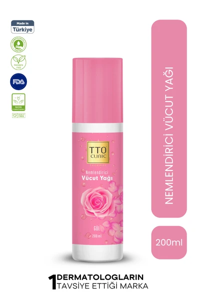 TTO CLINIC NEMLENDİRİCİ VÜCUT YAĞI - Gül kokulu 200ML ürün görseli 1
