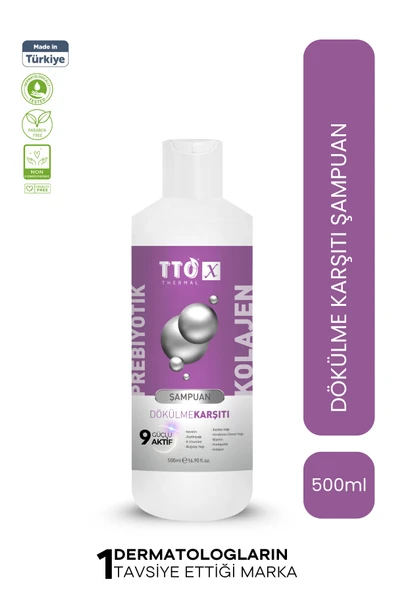 TTO X Dökülme Karşıtı Saç Şampuanı Kolajen ve Prebiyotik 500ml ürün görseli 1